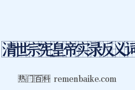 清世宗宪皇帝实录反义词是什么意思的图片